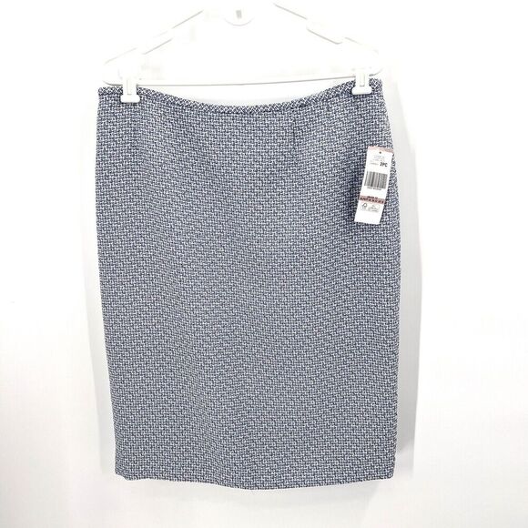 LE SUIT 2 PC Blue Black Blazer Jacket Skirt Suit Set Executive Career - Picture 5 of 8